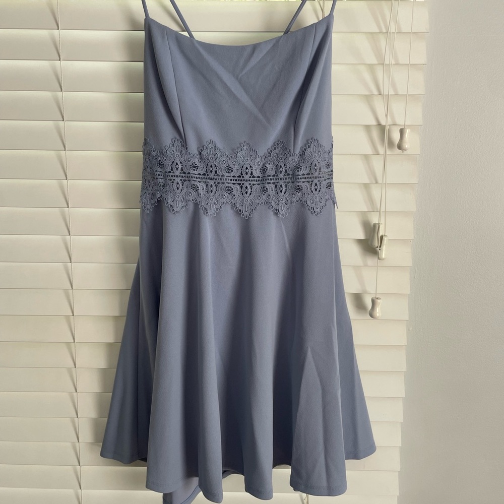 Periwinkle blue spaghetti strop dress